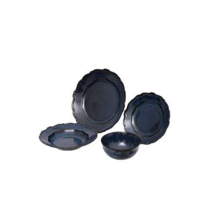 Rosa / Porcelain ( Blue Jeans Masen Organic Round Dinnerware Set 24 PCS )